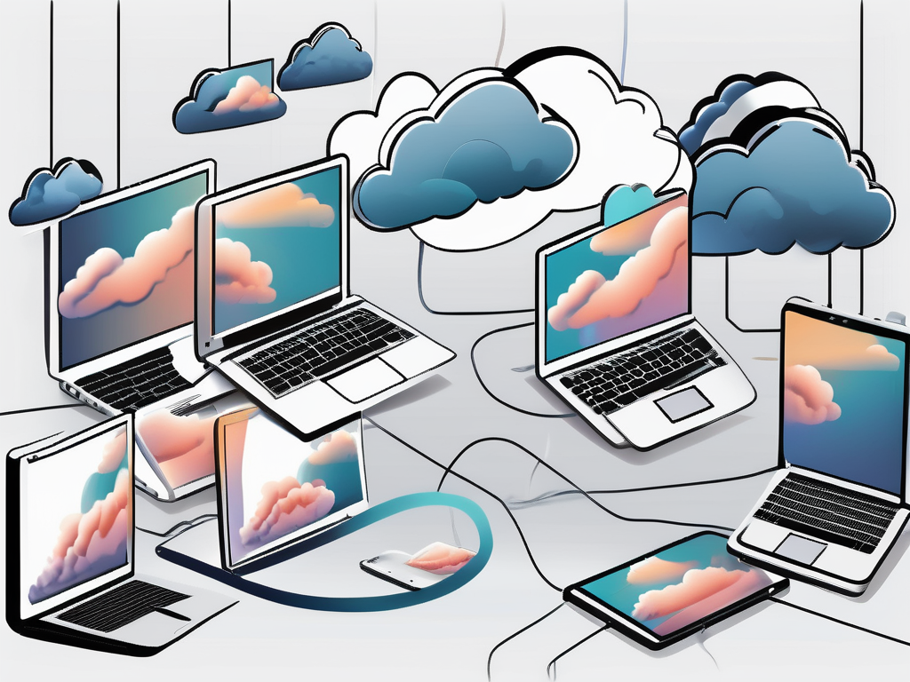 Various digital devices like a laptop